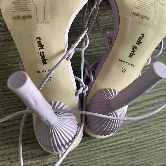 Cult Gaia SOLEIL Bamboo Heels sz EU 37 in Lilac 388$ - Picture 5 of 12